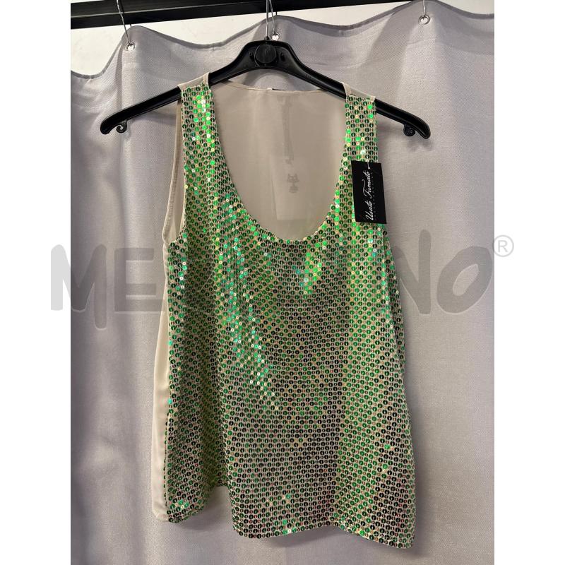 CANOTTA DONNA MIMI MUA PAILLETTES VERDE NUOVA TG.M | Mercatino dell'Usato Vinci - fraz. sovigliana 1