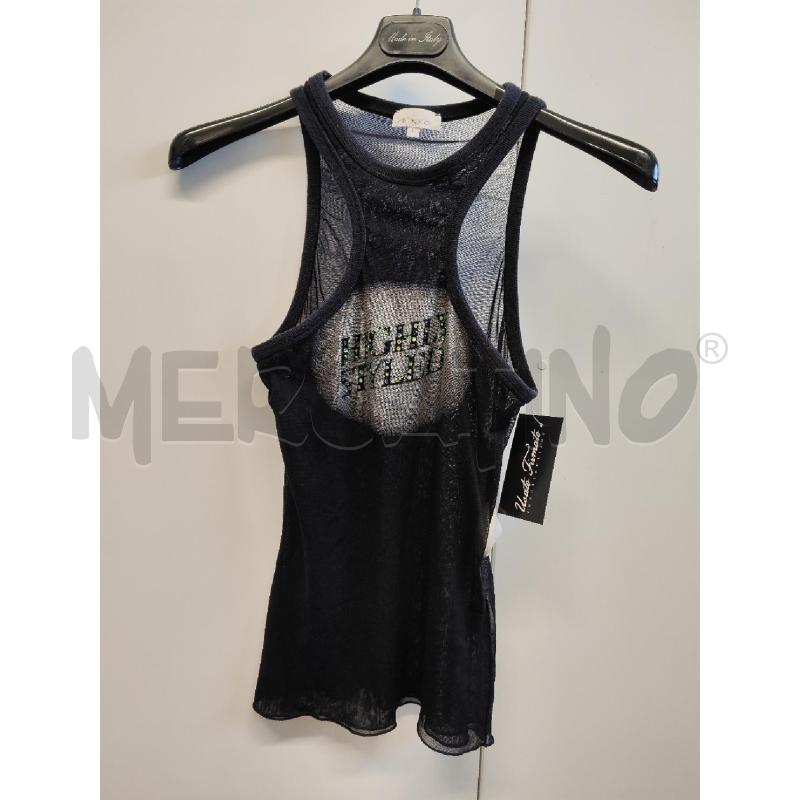 CANOTTA DONNA PINKO NERA TG.L RETE STRASS VERDI | Mercatino dell'Usato Vinci - fraz. sovigliana 1