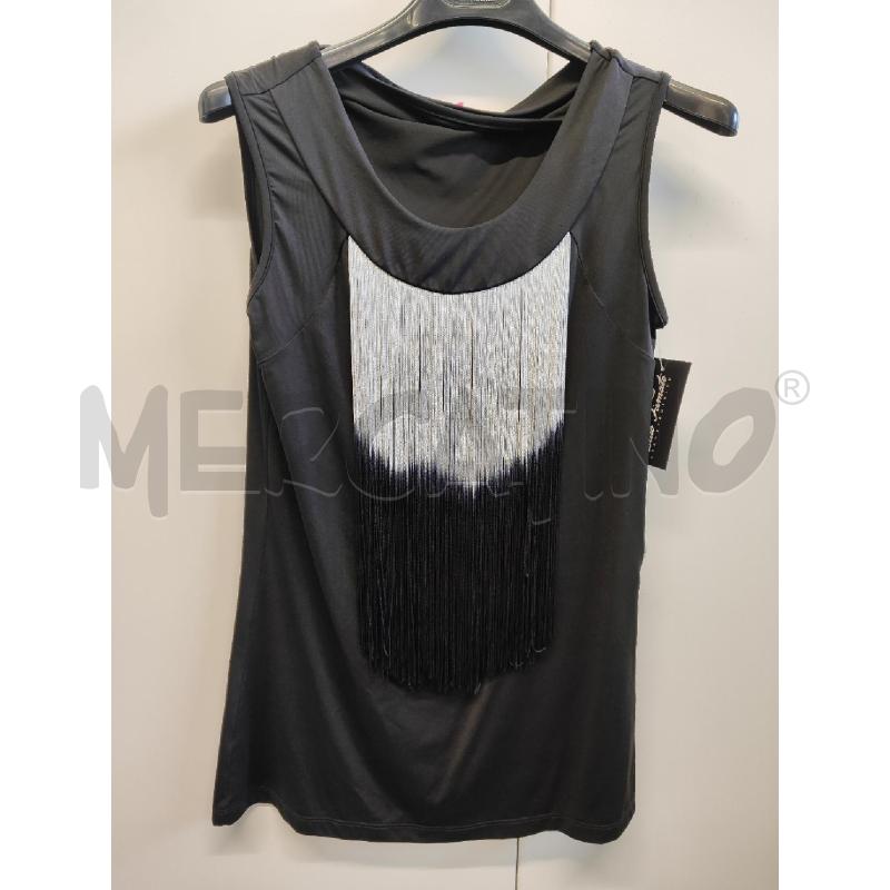 CANOTTA DONNA SAVE THE QUEEN NERA FRANGIA GRIGIA TG.M | Mercatino dell'Usato Vinci - fraz. sovigliana 1