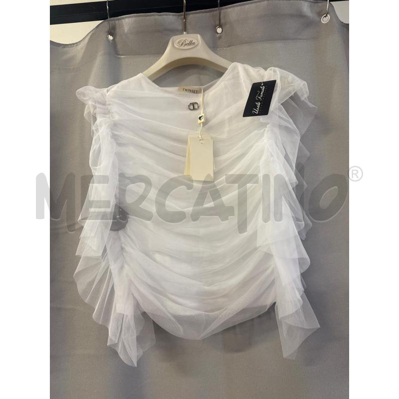 CANOTTA DONNA TWIN SET BIANCA TULLE TG.12 | Mercatino dell'Usato Vinci - fraz. sovigliana 1