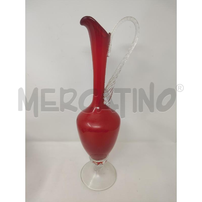 CARAFFA VETRO ROSSO SOFFIATO H. 40 | Mercatino dell'Usato Vinci - fraz. sovigliana 1