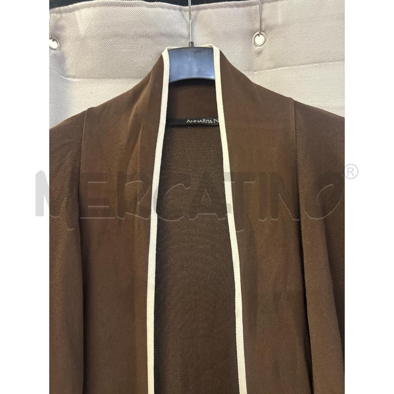CARDIGAN DONNA ANNARITA N MARRONE BORDO PANNA  | Mercatino dell'Usato Vinci - fraz. sovigliana 2