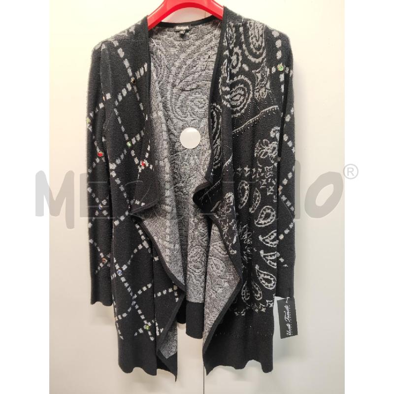 CARDIGAN DONNA DESIGUAL NERO FIORI GRIGI TG.XS CON PIETRINE | Mercatino dell'Usato Vinci - fraz. sovigliana 1