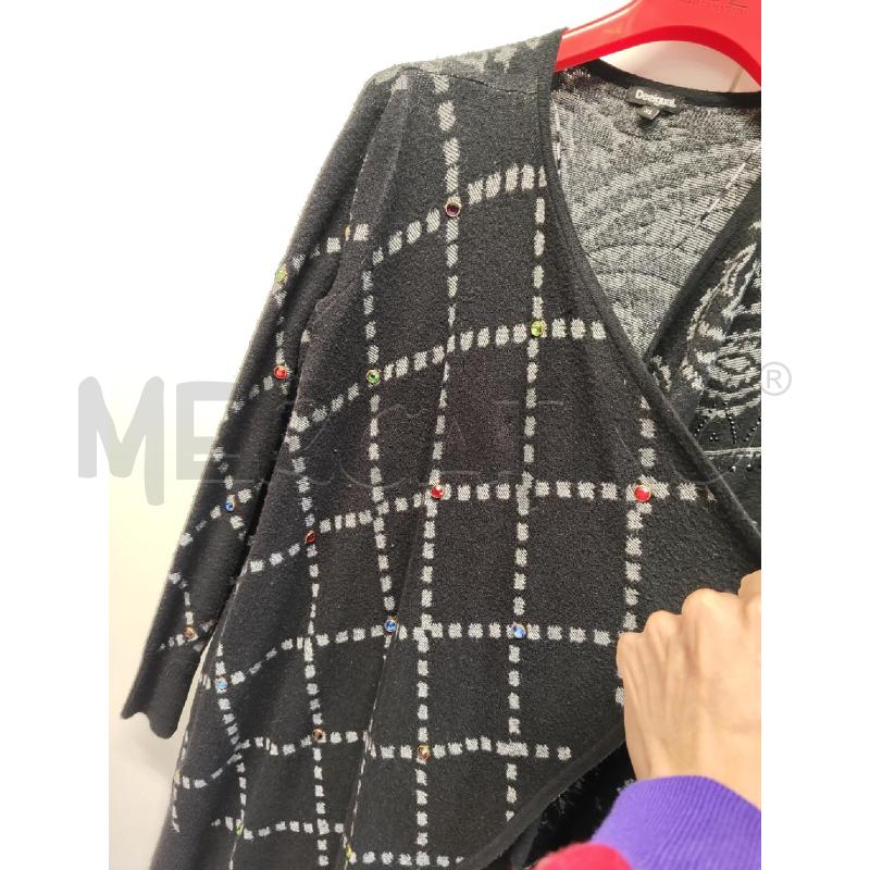 CARDIGAN DONNA DESIGUAL NERO FIORI GRIGI TG.XS CON PIETRINE | Mercatino dell'Usato Vinci - fraz. sovigliana 2