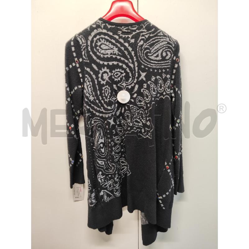 CARDIGAN DONNA DESIGUAL NERO FIORI GRIGI TG.XS CON PIETRINE | Mercatino dell'Usato Vinci - fraz. sovigliana 3