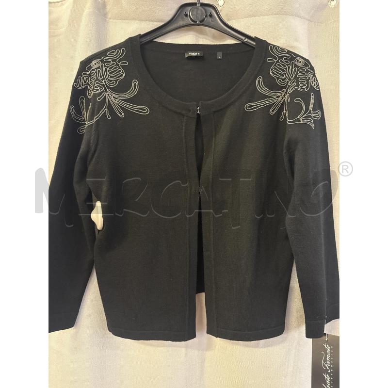 CARDIGAN DONNA EMME MARELLA NERO  SPALLE RICAMO TG.M | Mercatino dell'Usato Vinci - fraz. sovigliana 1