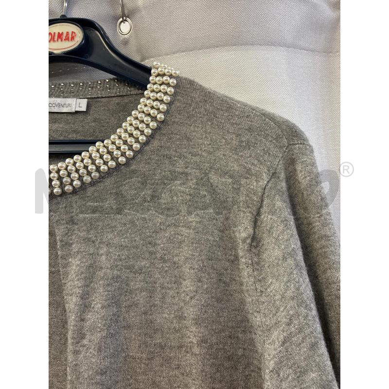 CARDIGAN DONNA GIANMARCO # VENTURI GRIGIA SCOLLO PERLINE TG.L | Mercatino dell'Usato Vinci - fraz. sovigliana 2