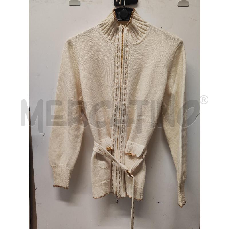 CARDIGAN DONNA LUISA SPAGNOLI CREMA BORDINO ORO TG.XL | Mercatino dell'Usato Vinci - fraz. sovigliana 1