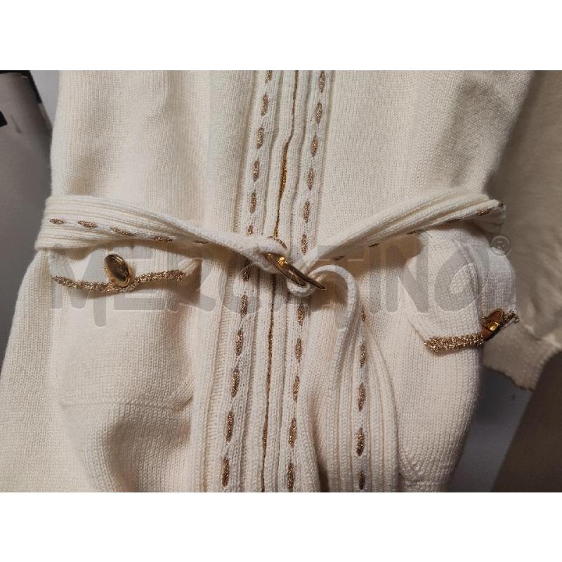 CARDIGAN DONNA LUISA SPAGNOLI CREMA BORDINO ORO TG.XL | Mercatino dell'Usato Vinci - fraz. sovigliana 2