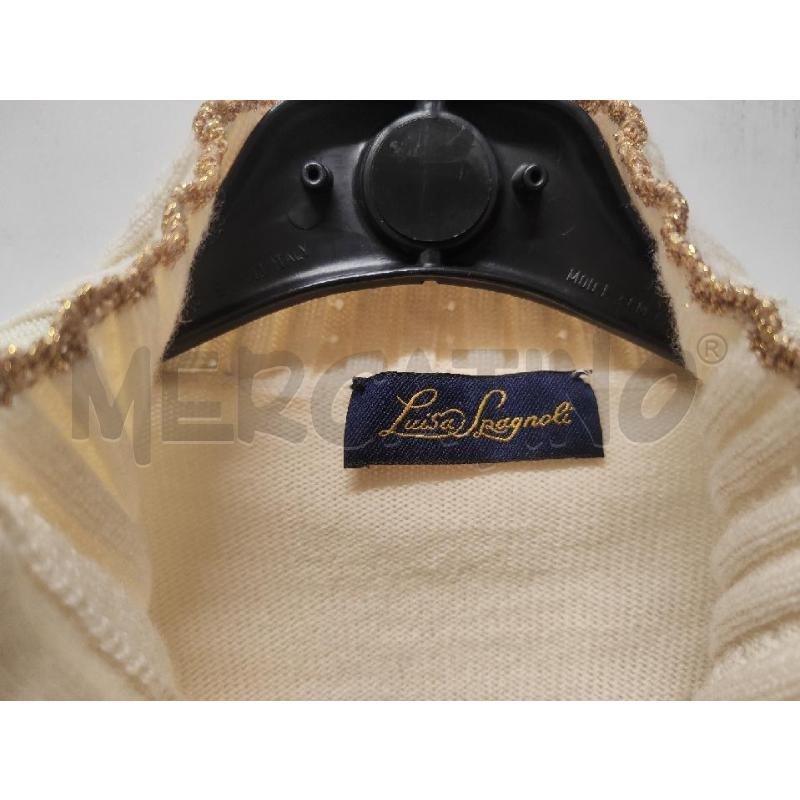 CARDIGAN DONNA LUISA SPAGNOLI CREMA BORDINO ORO TG.XL | Mercatino dell'Usato Vinci - fraz. sovigliana 3