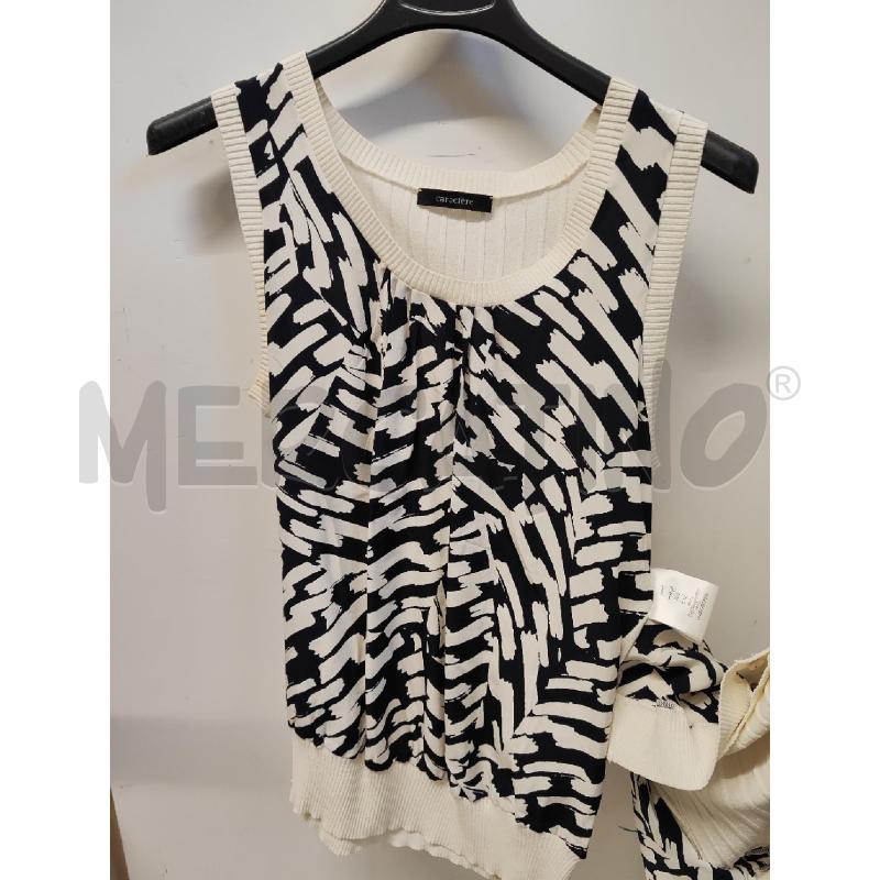 CARDIGAN DONNA + CANOTTA CARACTERE PANNA BLU SETA 100% TG.XS | Mercatino dell'Usato Vinci - fraz. sovigliana 3