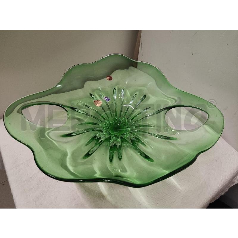 CENTROTAVOLA CRISTALLO OVALE VERDE  | Mercatino dell'Usato Vinci - fraz. sovigliana 1