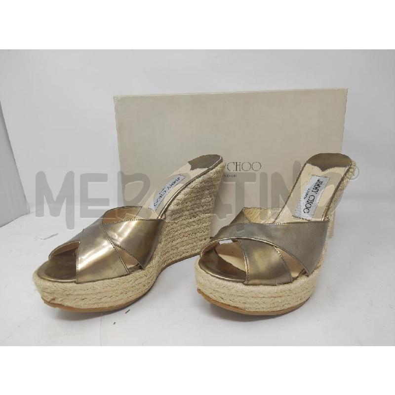CIABATTE DONNA JIMMY CHOO DORATE ZEPPA CORDA N.39 | Mercatino dell'Usato Vinci - fraz. sovigliana 1
