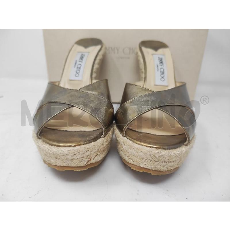 CIABATTE DONNA JIMMY CHOO DORATE ZEPPA CORDA N.39 | Mercatino dell'Usato Vinci - fraz. sovigliana 2