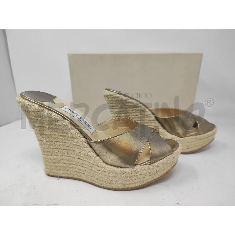 CIABATTE DONNA JIMMY CHOO DORATE ZEPPA CORDA N.39 | Mercatino dell'Usato Vinci - fraz. sovigliana 5