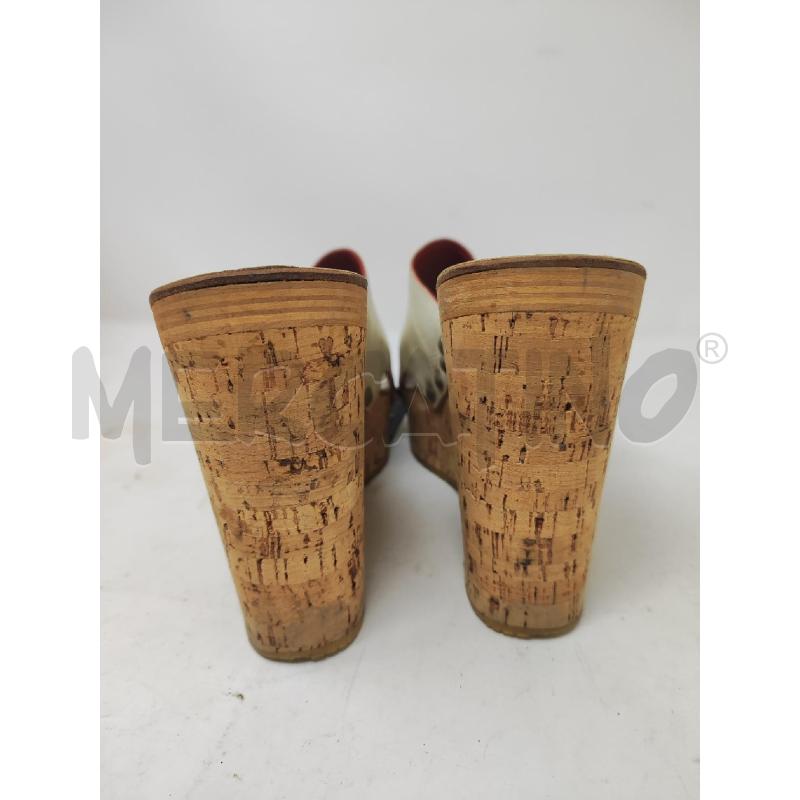CIABATTE DONNA MIU MIU PELLE PANNA ROSSE SUOLA SGHERO N.38 | Mercatino dell'Usato Vinci - fraz. sovigliana 3