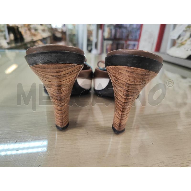CIABATTE DONNA TOD'S PELLE PANNA MARRONI VERDI N.37.5 | Mercatino dell'Usato Vinci - fraz. sovigliana 3