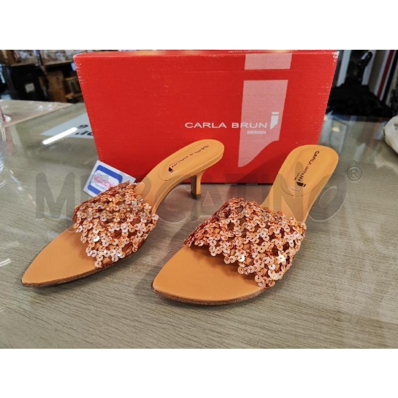 CIABATTE DONNA # CARLA BRUNI PAILLETTES SALMONE N.38 | Mercatino dell'Usato Vinci - fraz. sovigliana 1