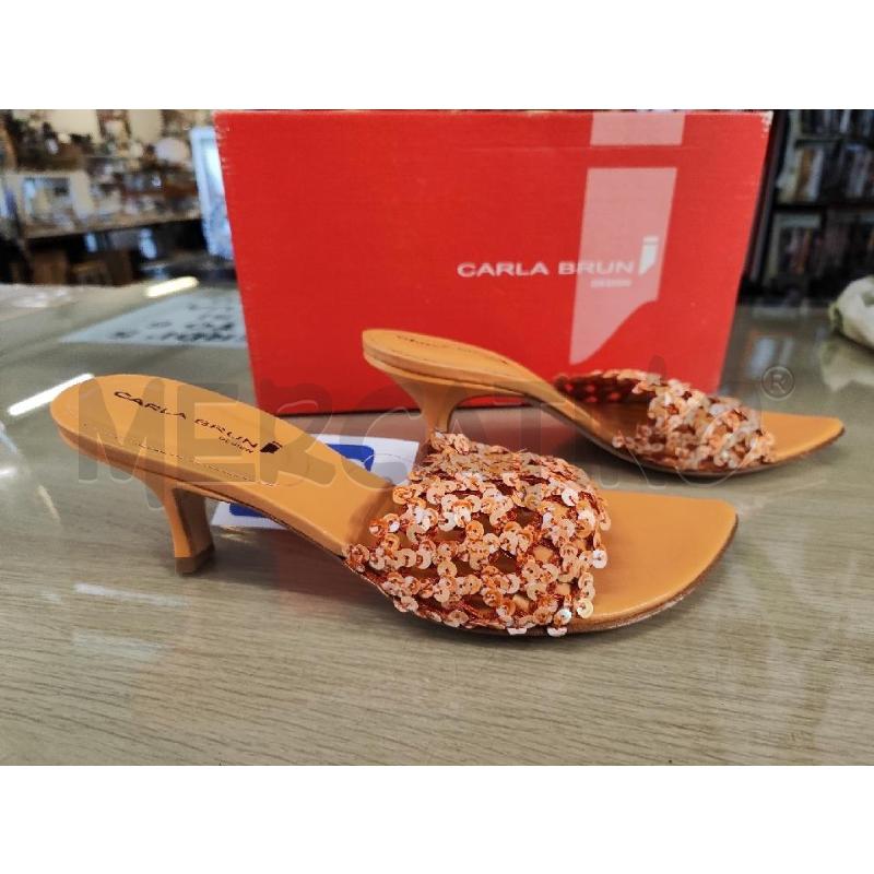 CIABATTE DONNA # CARLA BRUNI PAILLETTES SALMONE N.38 | Mercatino dell'Usato Vinci - fraz. sovigliana 5