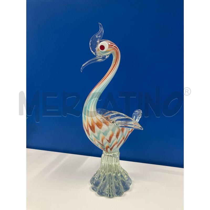 CIGNO H.36 VETRO RIGHE AZZURRE ARANCIO  | Mercatino dell'Usato Vinci - fraz. sovigliana 1