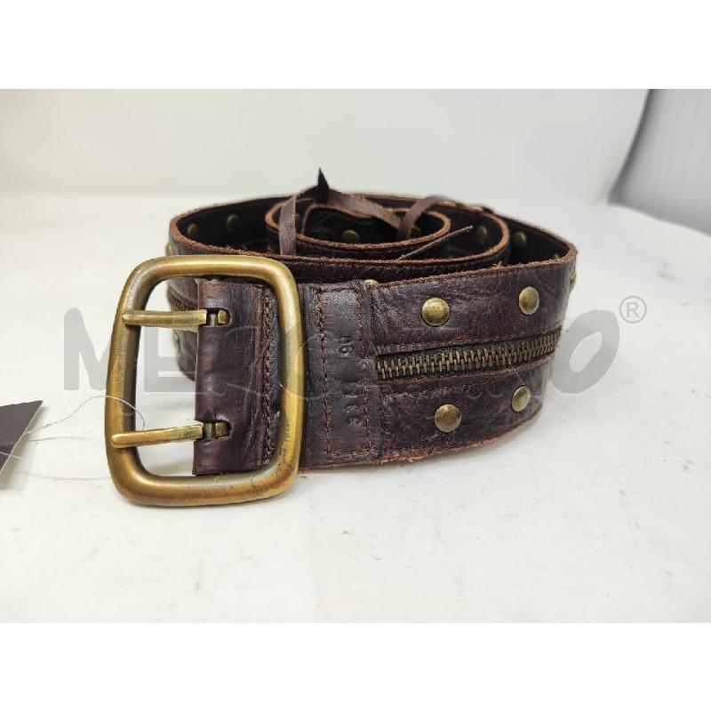 CINTURA DONNA CLAUDIA ORCIANI PELLE MARRONE BORCHIE E ZIP 90CM | Mercatino dell'Usato Vinci - fraz. sovigliana 1