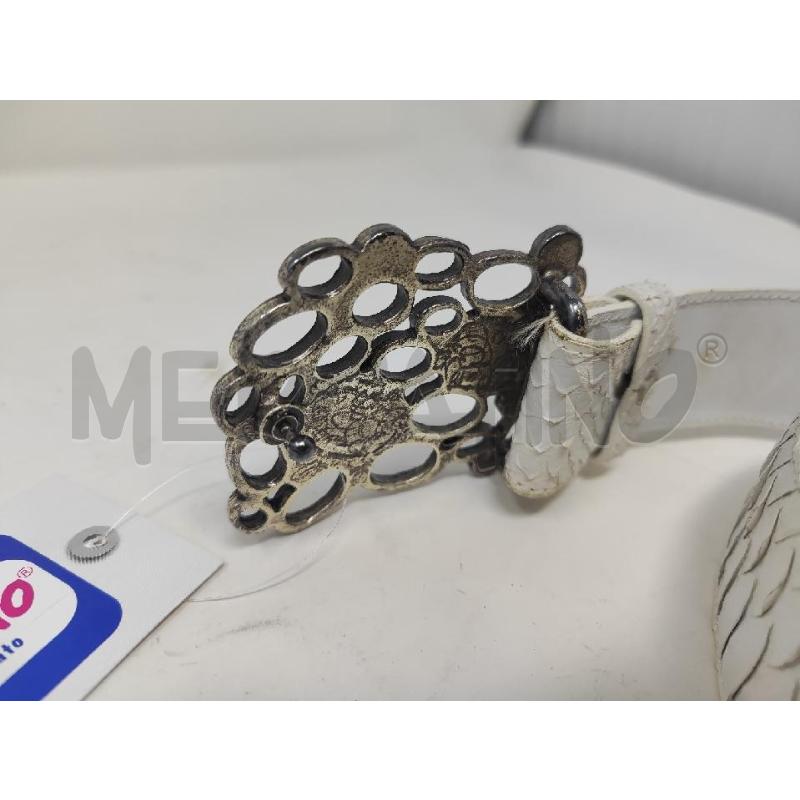 CINTURA DONNA PITONE BIANCO 115CM FIBBIA PIEETRE AZZURRE | Mercatino dell'Usato Vinci - fraz. sovigliana 3