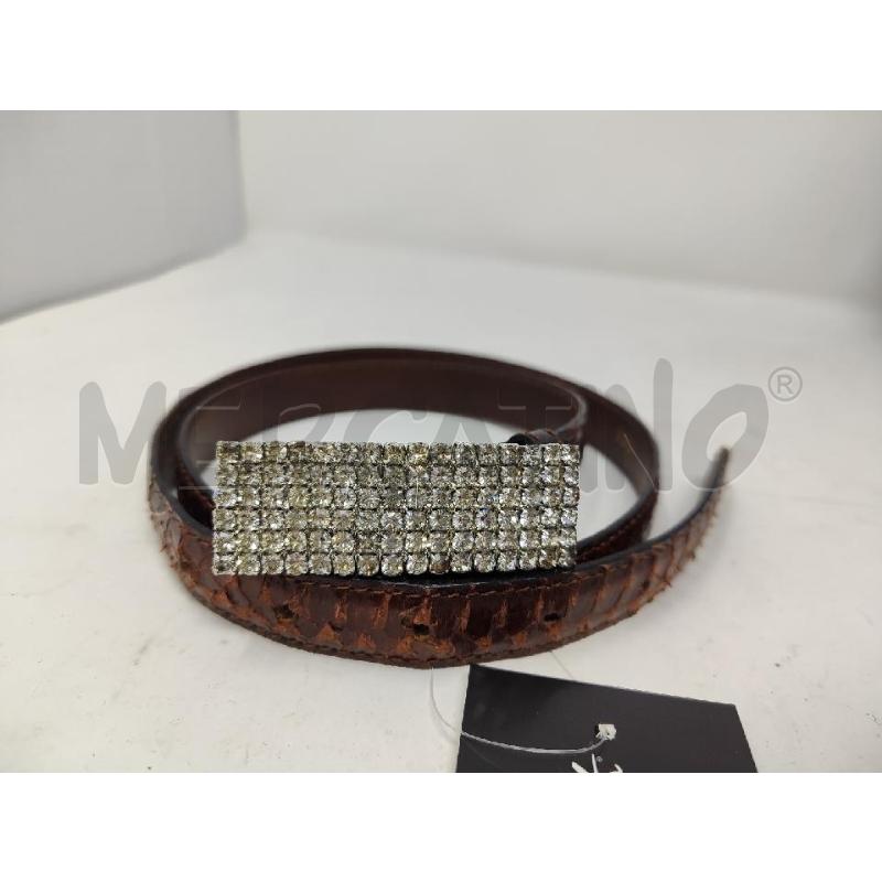 CINTURA DONNA PITONE MARRONE STRETTA FIBBIA STRASS 105 | Mercatino dell'Usato Vinci - fraz. sovigliana 1