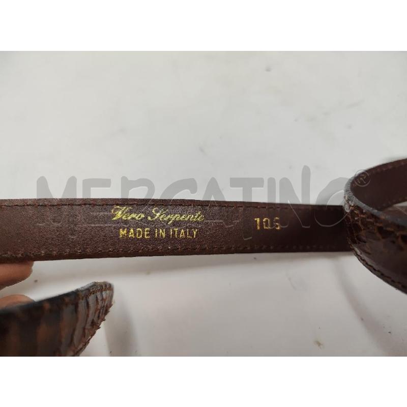 CINTURA DONNA PITONE MARRONE STRETTA FIBBIA STRASS 105 | Mercatino dell'Usato Vinci - fraz. sovigliana 4