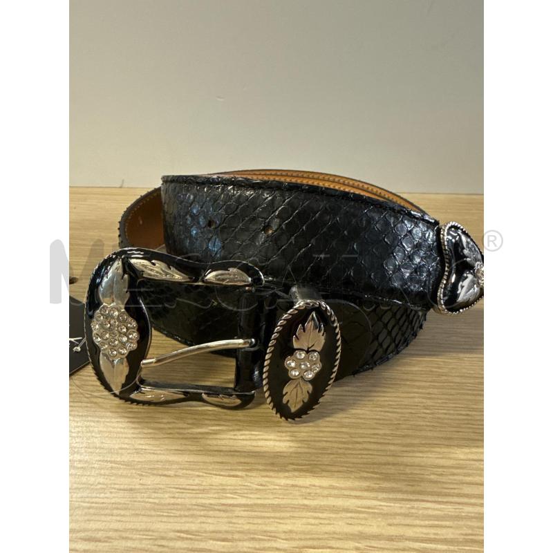 CINTURA DONNA PITONE NERA FIBBIA STRASS 100/115 | Mercatino dell'Usato Vinci - fraz. sovigliana 1