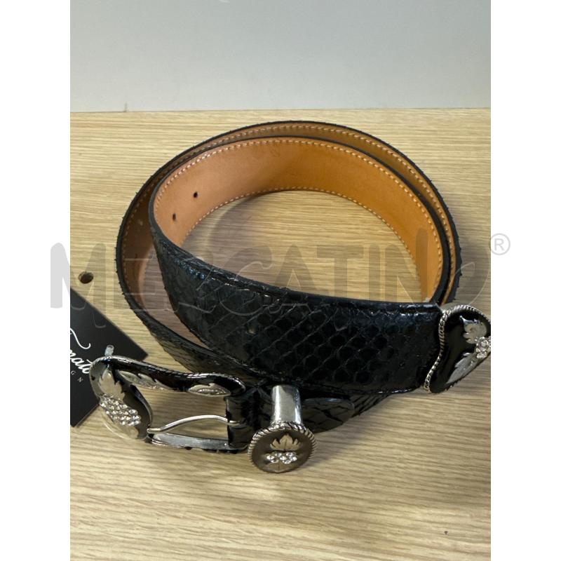 CINTURA DONNA PITONE NERA FIBBIA STRASS 100/115 | Mercatino dell'Usato Vinci - fraz. sovigliana 2