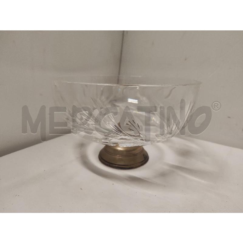 CIOTOLA CRISTALLO MOLATA FOGLIE PIEDE ARGENTATO | Mercatino dell'Usato Vinci - fraz. sovigliana 1
