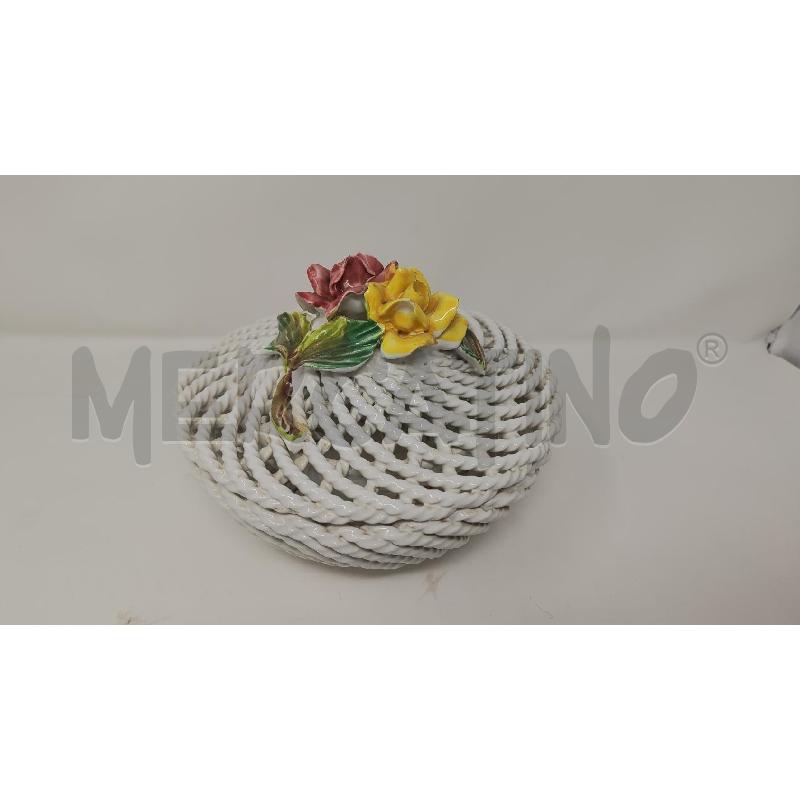 COFANETTO TONDO CERAMICA CORDINO TAPPO FIORI  | Mercatino dell'Usato Vinci - fraz. sovigliana 1