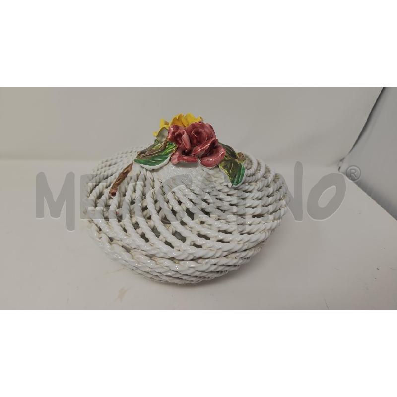 COFANETTO TONDO CERAMICA CORDINO TAPPO FIORI  | Mercatino dell'Usato Vinci - fraz. sovigliana 2