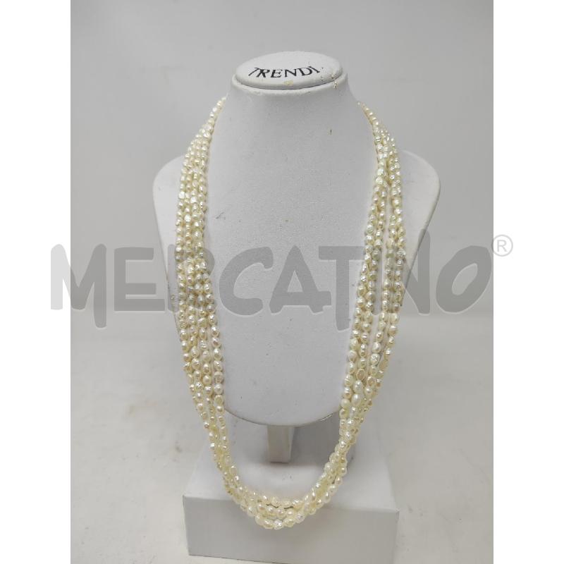COLLANA 4 FILI PERLINE DI FIUME CHIUSURA FIORE | Mercatino dell'Usato Vinci - fraz. sovigliana 1