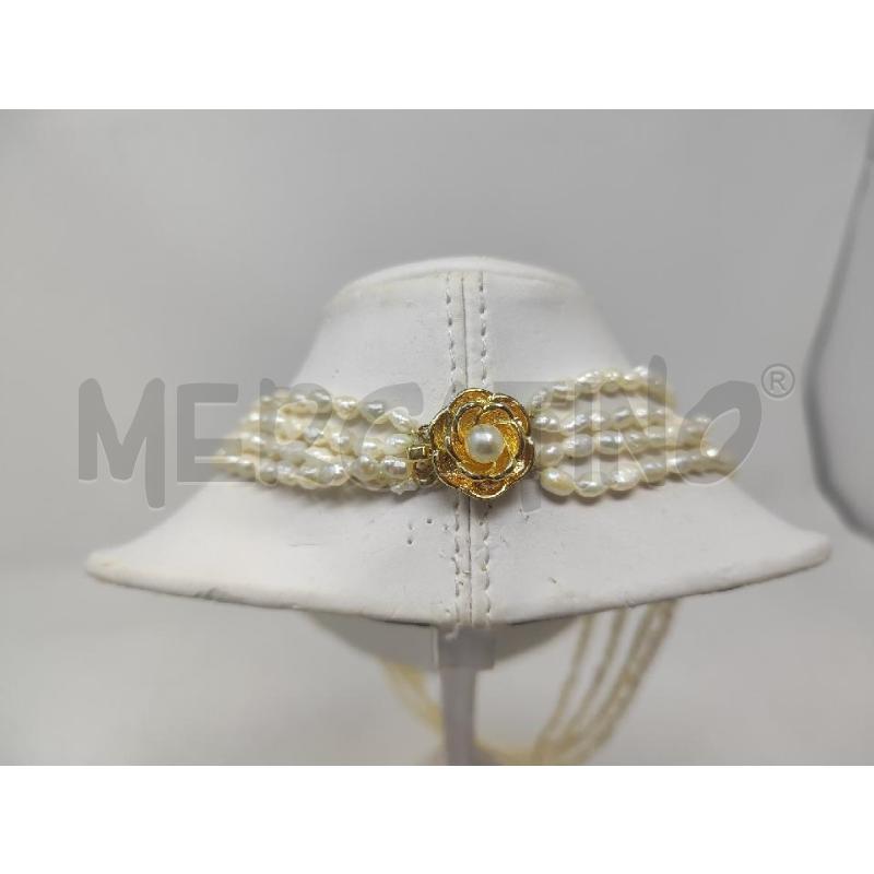 COLLANA 4 FILI PERLINE DI FIUME CHIUSURA FIORE | Mercatino dell'Usato Vinci - fraz. sovigliana 2