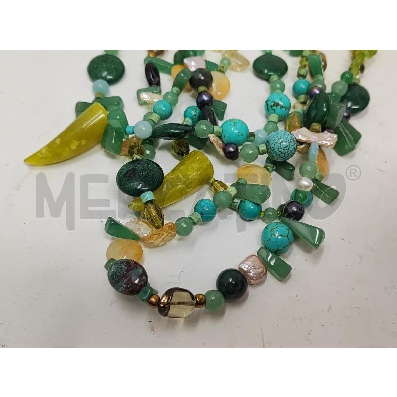 COLLANA 5 FILI PERLE E PIETRE VERDI  | Mercatino dell'Usato Vinci - fraz. sovigliana 2