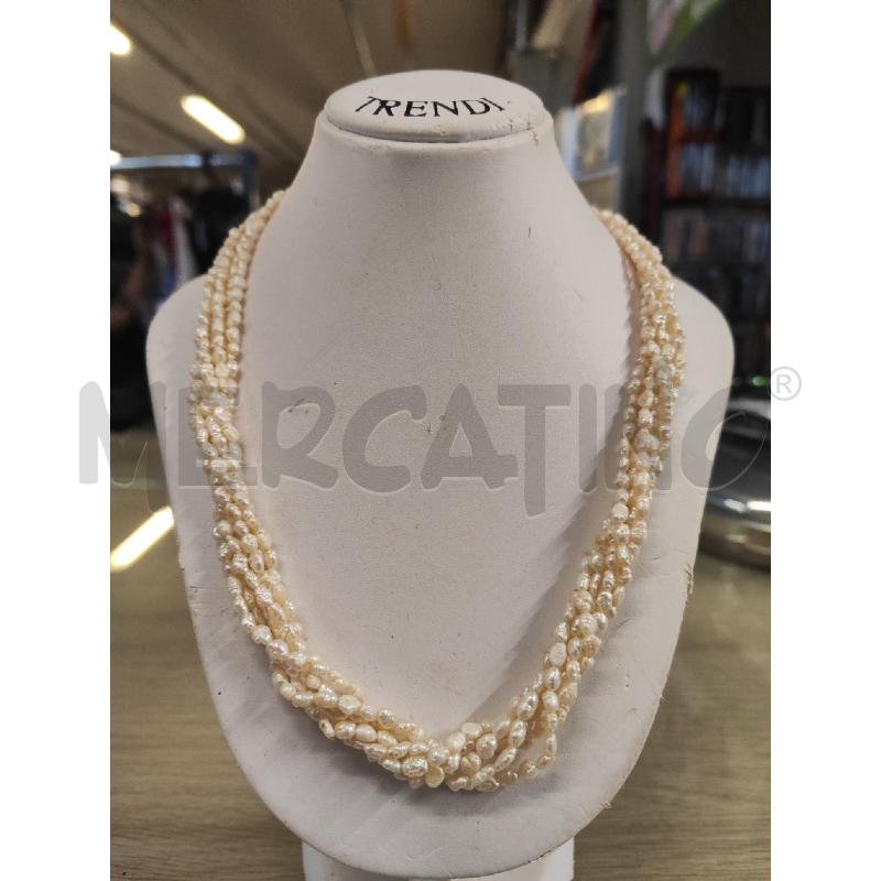 COLLANA 5 FILI PERLINE DI FIUME CHIUSURA OVALE  | Mercatino dell'Usato Vinci - fraz. sovigliana 1