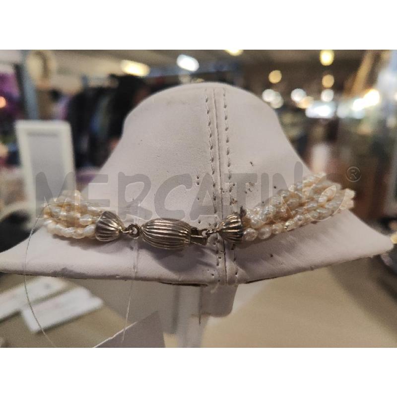 COLLANA 5 FILI PERLINE DI FIUME CHIUSURA OVALE  | Mercatino dell'Usato Vinci - fraz. sovigliana 2