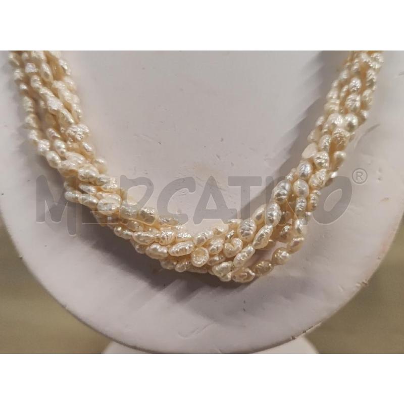 COLLANA 5 FILI PERLINE DI FIUME CHIUSURA OVALE  | Mercatino dell'Usato Vinci - fraz. sovigliana 3