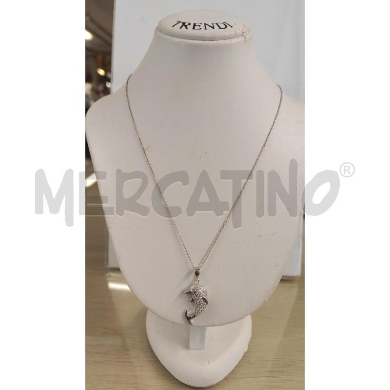 COLLANA ARGENTATA CIONDOLO DELFINO STRASS | Mercatino dell'Usato Vinci - fraz. sovigliana 1