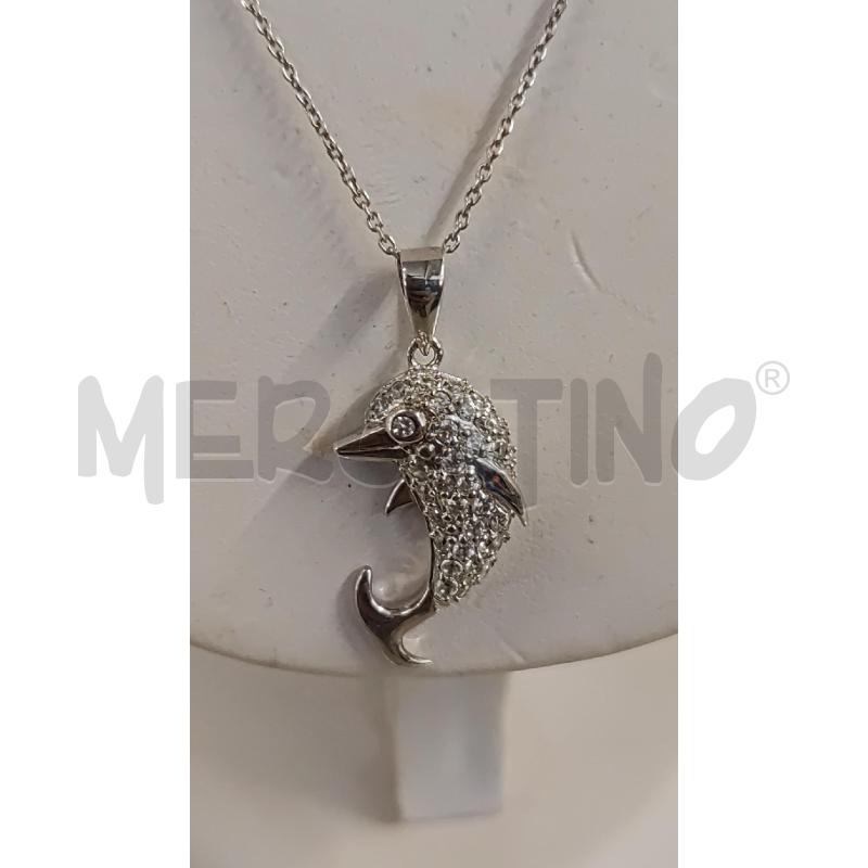 COLLANA ARGENTATA CIONDOLO DELFINO STRASS | Mercatino dell'Usato Vinci - fraz. sovigliana 2