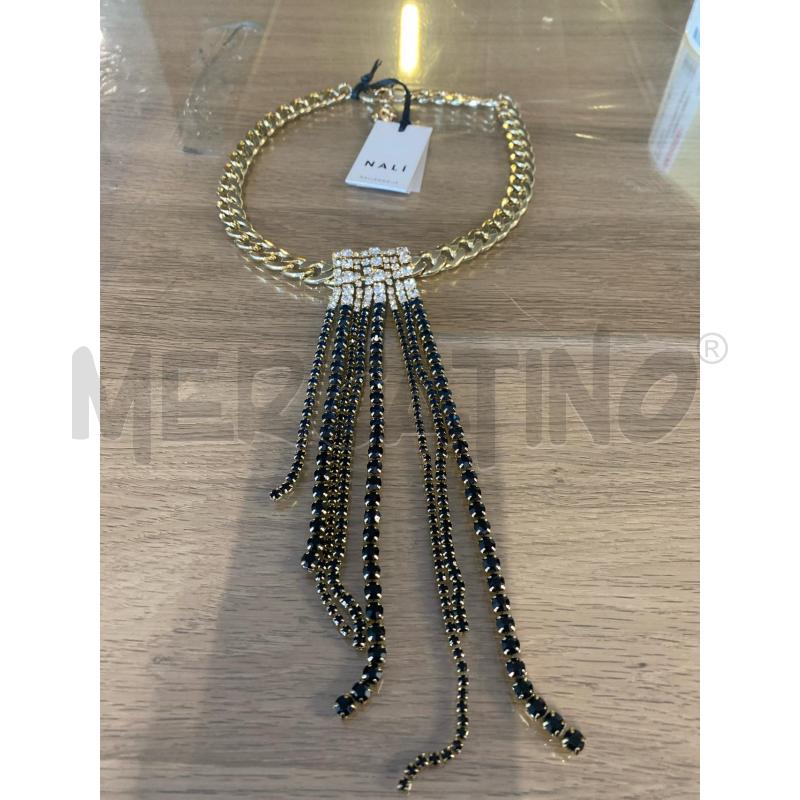 COLLANA NALI CATENA DORATA FILINI STRASS NERI BIANCHI NUOVA | Mercatino dell'Usato Vinci - fraz. sovigliana 1