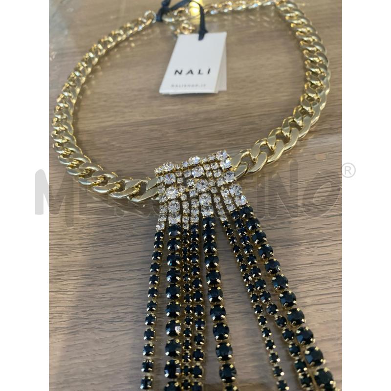 COLLANA NALI CATENA DORATA FILINI STRASS NERI BIANCHI NUOVA | Mercatino dell'Usato Vinci - fraz. sovigliana 2