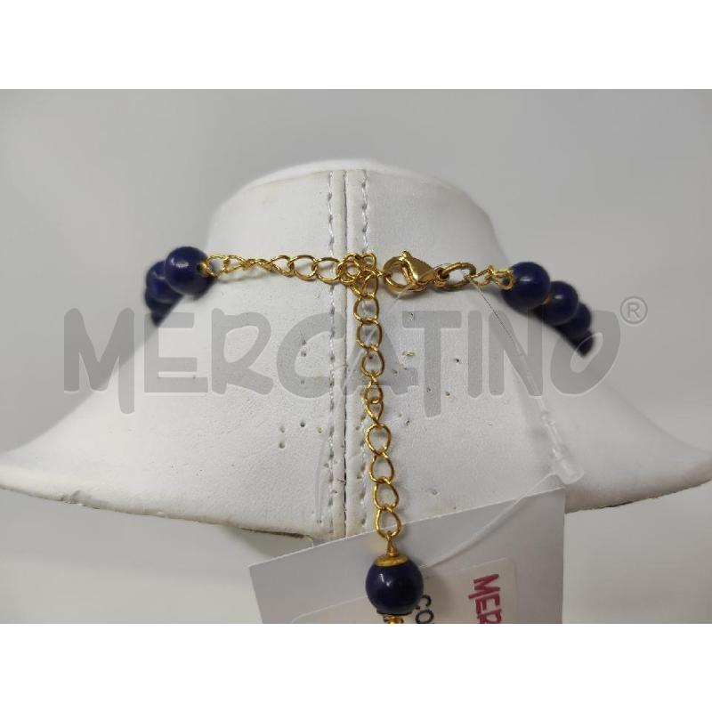 COLLANA PALLINE LAPISLAZZULI FIORE BIANCO CON PERLA | Mercatino dell'Usato Vinci - fraz. sovigliana 3