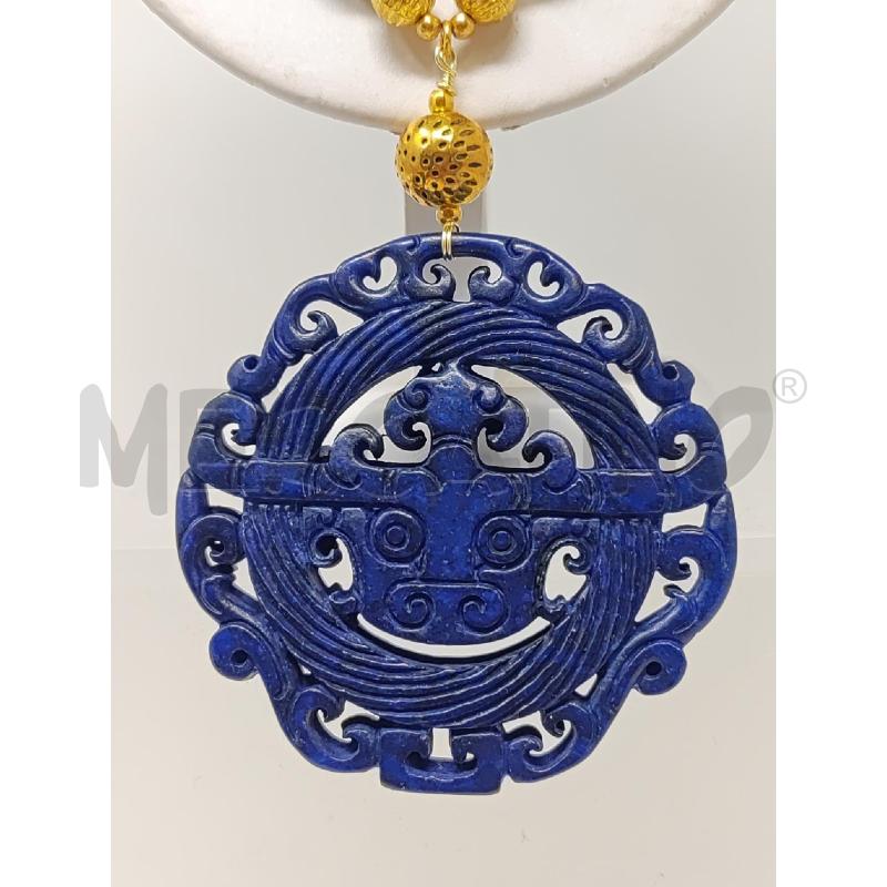 COLLANA PIETRE NATURALI AZZURRE CIONDOLO TONDO BLU | Mercatino dell'Usato Vinci - fraz. sovigliana 2