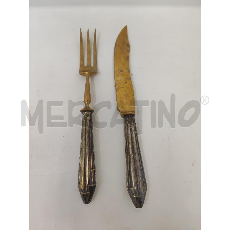COLTELLO + FORCHETTONE MANICO ARGENTATO | Mercatino dell'Usato Vinci - fraz. sovigliana 1