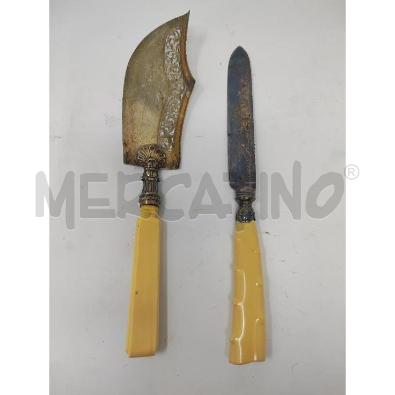 COLTELLO + MESTOLA SHEFFIELD MANICI CREMA | Mercatino dell'Usato Vinci - fraz. sovigliana 1