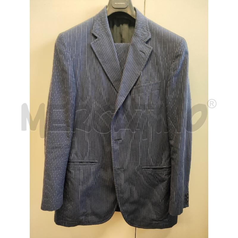 COMPLETO UOMO BLU RIGHE BIANCHE TG.48 | Mercatino dell'Usato Vinci - fraz. sovigliana 1