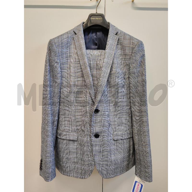 COMPLETO UOMO DAVID NAMAN GRIGIO QUADRI BLU TG.50 | Mercatino dell'Usato Vinci - fraz. sovigliana 1