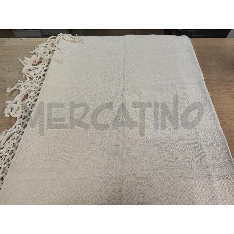 COPERTA MATRIMONIALE COTONE BIANCA ROMBI  | Mercatino dell'Usato Vinci - fraz. sovigliana 2